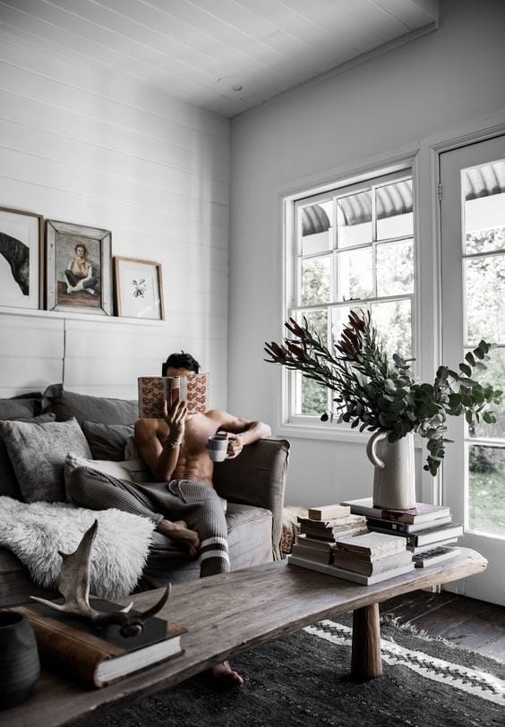 sedačka v škandinávskom štýle