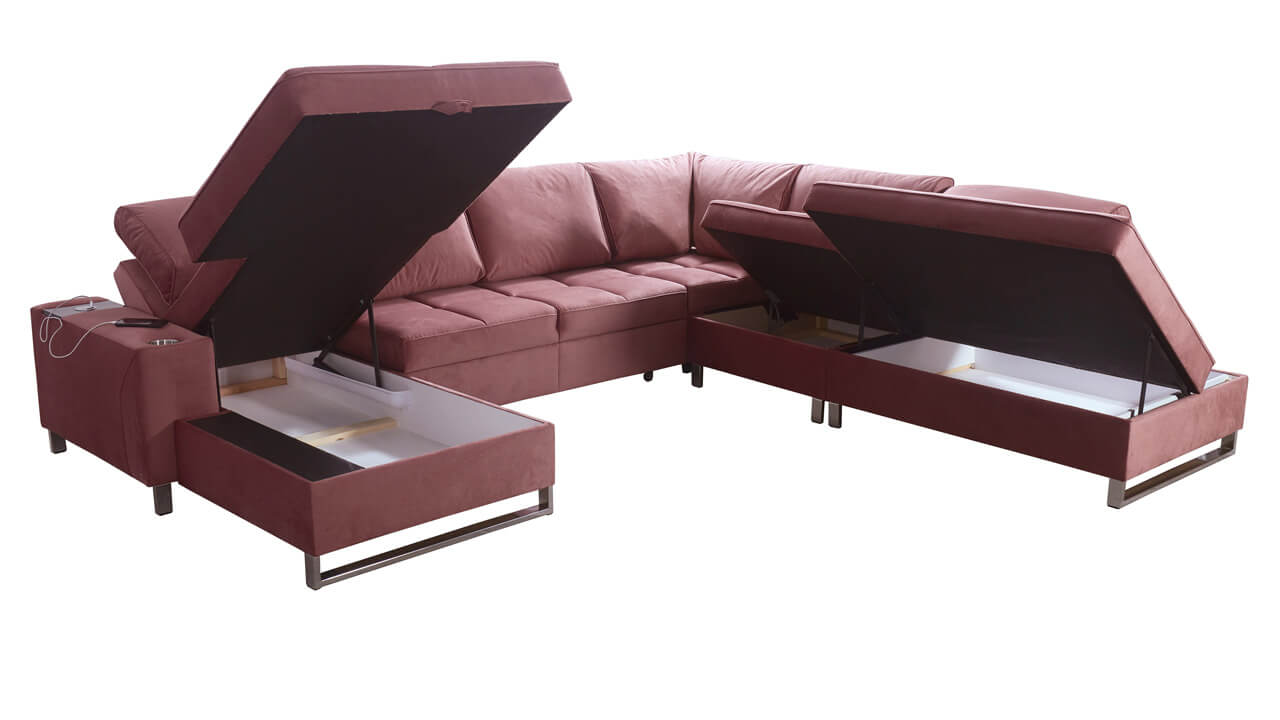 Sedacia súprava HERMOS IX Úložný priestor výhody sedačky do tvaru U