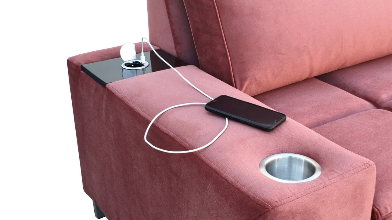 Rohová sedačka HERMOS VII Nabíjacia stanica