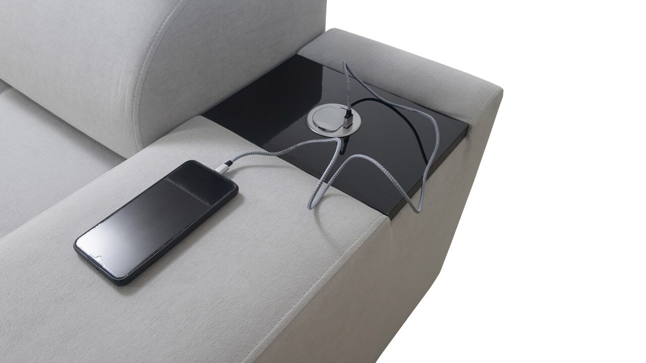 Rohová sedačka MURENA I MAXI Nabíjacia stanica
