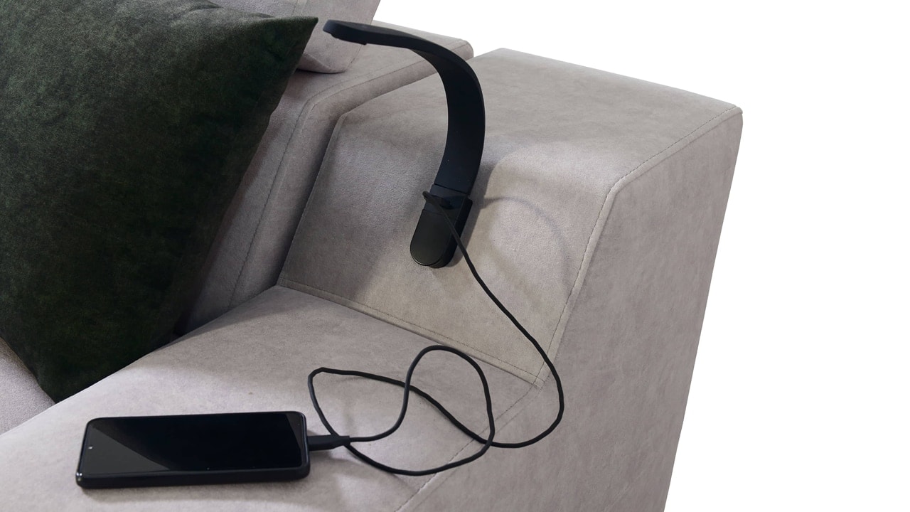 Rohová sedačka Alicanto I mini lampa