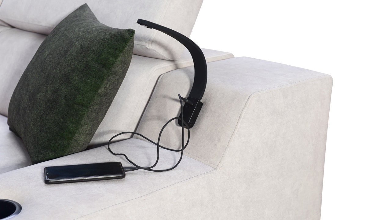 Rohová sedačka Alicanto III detail lampa