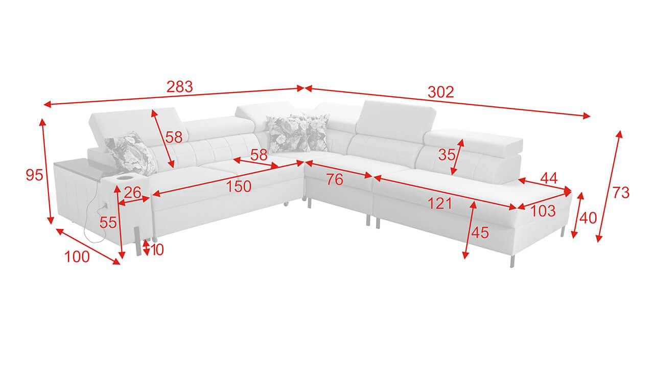 Sedacia súprava GABIO VIII Rozmery