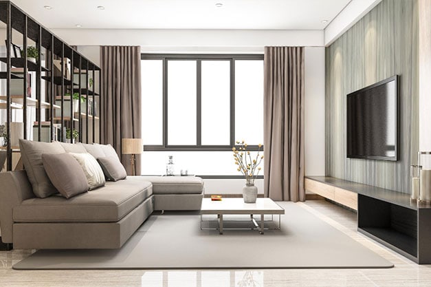 obyvacka s bezovym gaucom